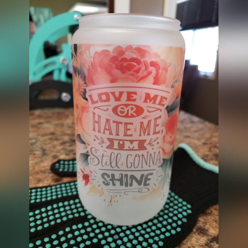 16oz frosted beer can glass